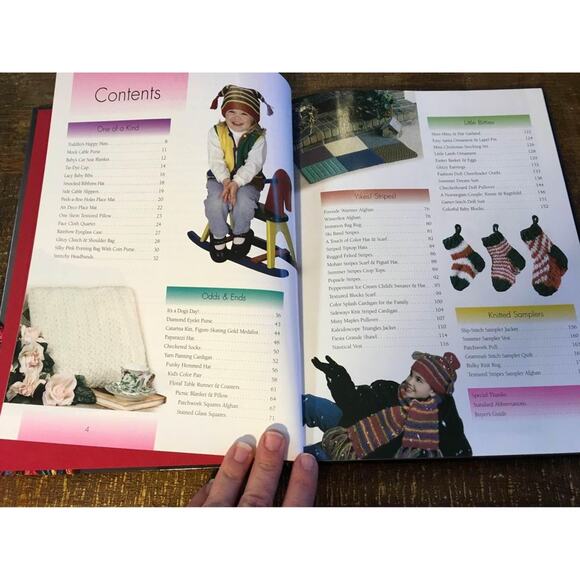 Knitting with Bits and Pieces Hardcover Pattern Book- Scrapghan Left over Yarn - Picture 2 of 6